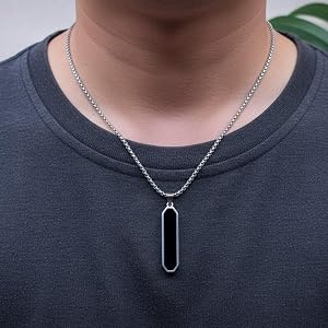 Bar Pendant Necklace - Stylish Stainless Steel