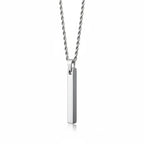 Silver Luxury Bar Pendant Neckklace