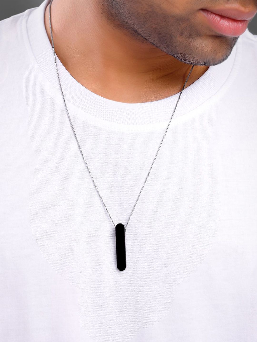 Bar Pendant Necklace - Stylish Stainless Steel