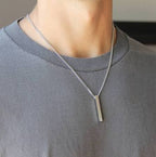 Silver Luxury Bar Pendant Neckklace