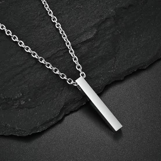 Silver Luxury Bar Pendant Neckklace